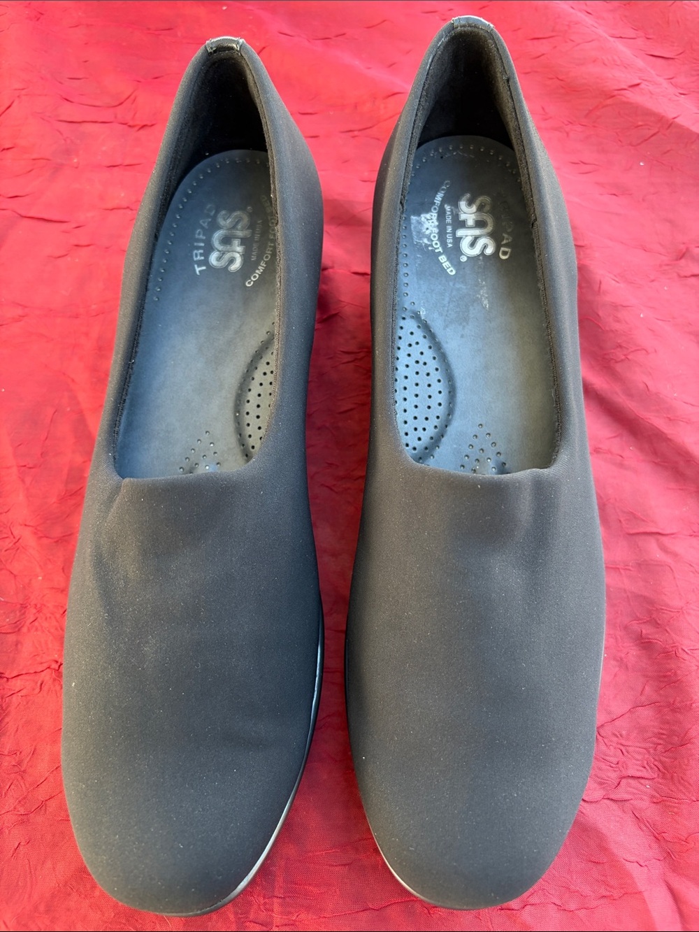 SAS Black Slip-On Comfort Flats